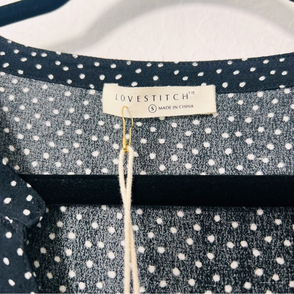 Love Stitich NWT Black Polkadot Drop Waist Shirt Dress Mini - Picture 5 of 10